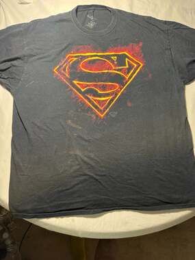DC Comics Superman Fire Shield Logo Black Graphic T-Shirt